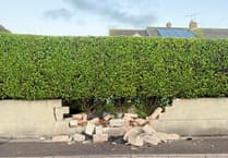 Appeal after vehicle hit wall in Crediton