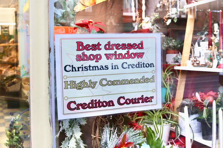 Four Seasons' highly commended certificate in their window