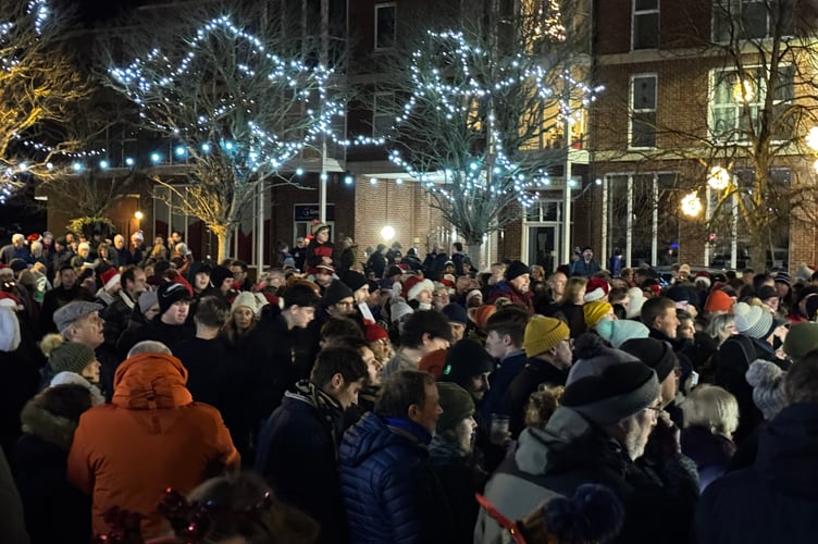 Hundreds of people attended Carols in the Square.  AQ 1244
