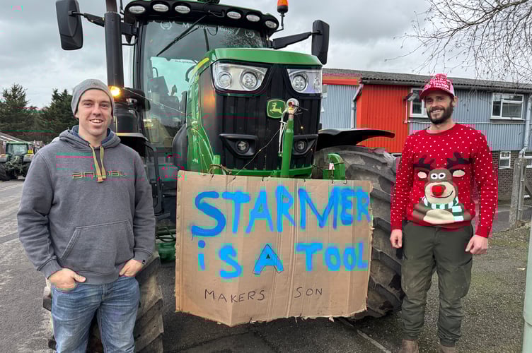One of the Charity run tractors bore a sign saying ‘Starmer is a tool makers son’.  AQ 0942

