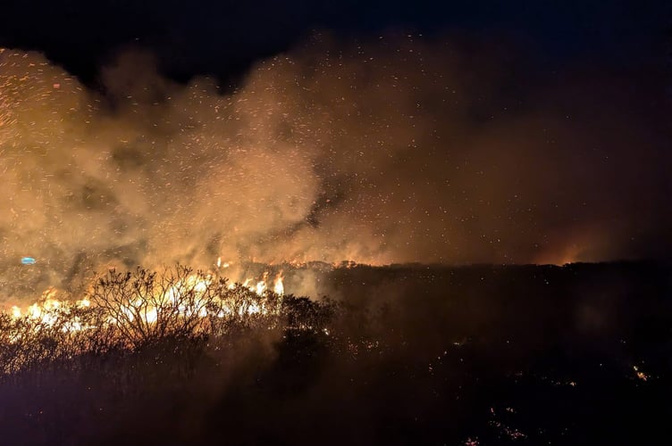 The gorse and moorland fire at West Anstey on December 29.

