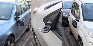 Cars vandalised after dark on Crediton road