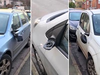 Cars vandalised after dark on Crediton road