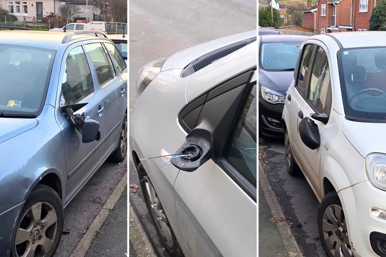 Wing mirrors were vandalised or torn off completely
