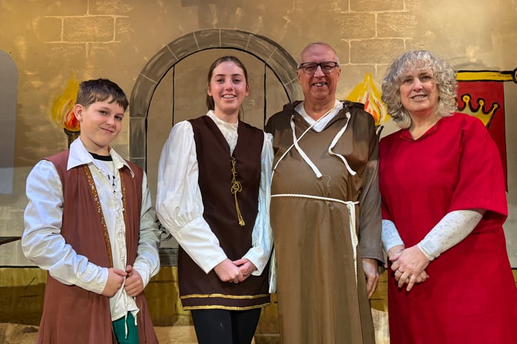 Four of the baddies in TADS pantomime Robin Hood and The Babes in the Wood. AQ 1662