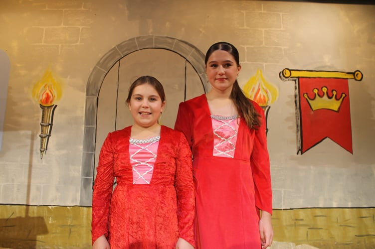 Two Babes in the Tedburn Amateur Dramatic Society pantomime, Sophie Bowden (11) and Mollie Hope (12). AQ 0896