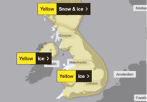 Met Office issues yellow ice warning tonight into Wednesday morning