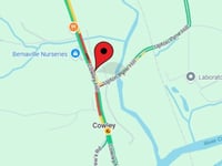 Temporary lights on A377 for South West Water works