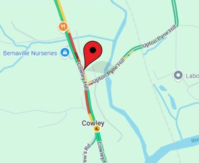 A377 Cowley Bridge traffic lights failure warning
