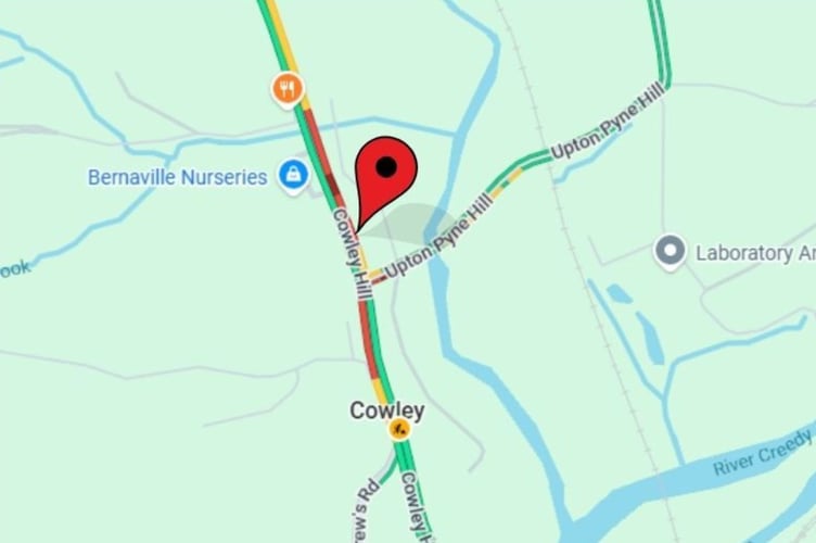 Location of temporary traffic lights at Cowley