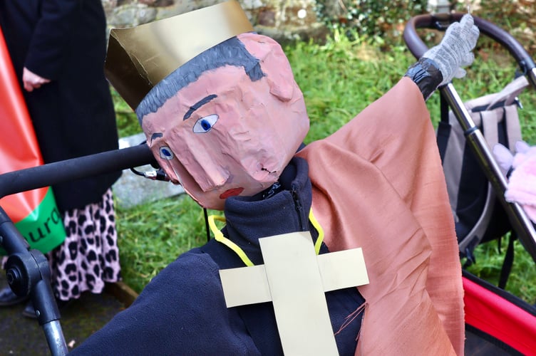 This figure of Thomas Becket was pushed at the front of the procession