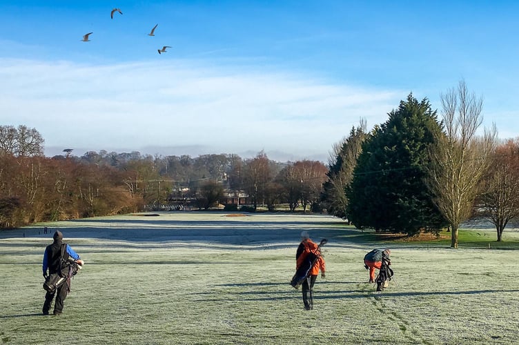 A typical winter view of Downes as friends set on their round.
