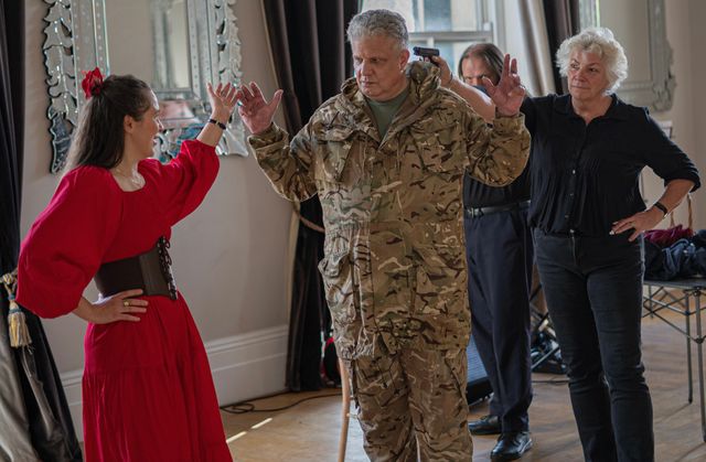 During Exeter Opera Group 'Carmen' performance on November 8, 2025 at Exeter Castle.