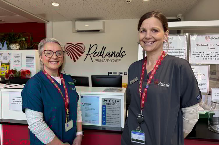 Redlands partners, Mrs Kirsty Conder and Dr Joanna Harris spoke to many visitors during the open day.  AQ 2011
