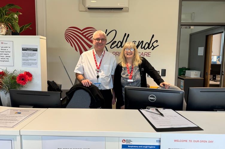 Reception staff at Redlands Primary Care.  AQ 2030
