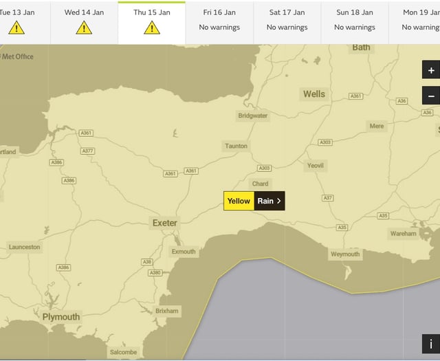 Met Office issues rain warning