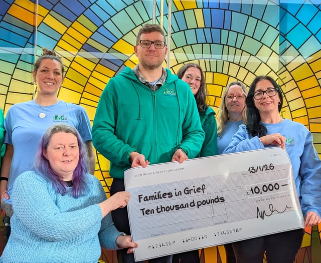 North Devon Crematorium donates £10,000 to local bereavement charity
