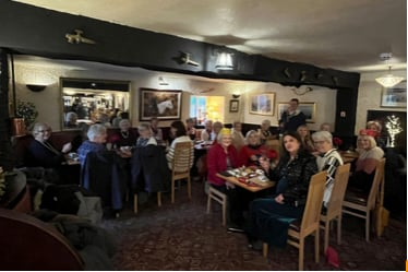 Tedburn St Mary WI at their Christmas lunch.
