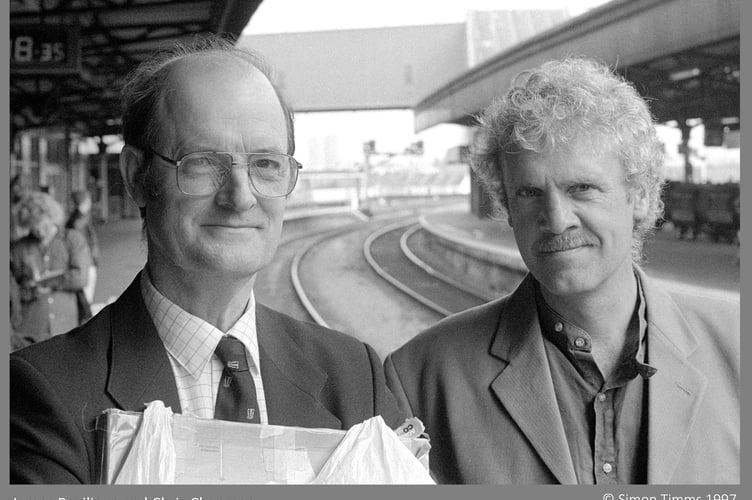 James Ravilious and Chris Chapman, by Simon Timms, taken in 1997.
