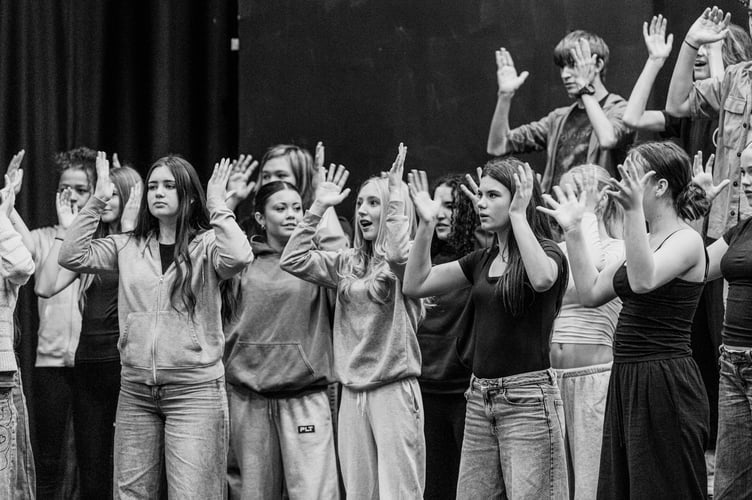 During rehearsals for Jesus Christ Superstar School Production, members of QE Theatre Academy.
