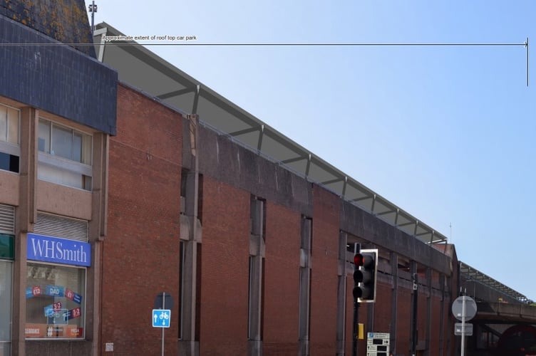 How solar panels on top of the Guildhall car park could look