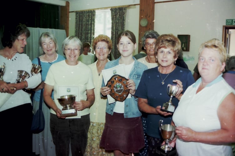 Trophy winners at Morchard Bishop Garden Club's summer show in September 2004. DSC02203