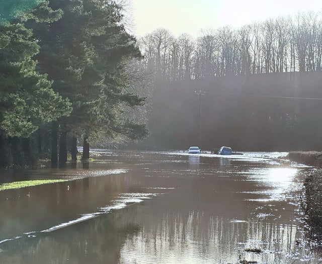 Cars abandoned as roads flooded in Crediton area