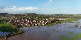 Dramatic drone images of floods in the Crediton area
