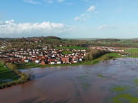 Dramatic drone images of floods in the Crediton area
