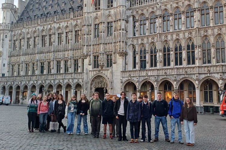 QE students on their Brussels trip.