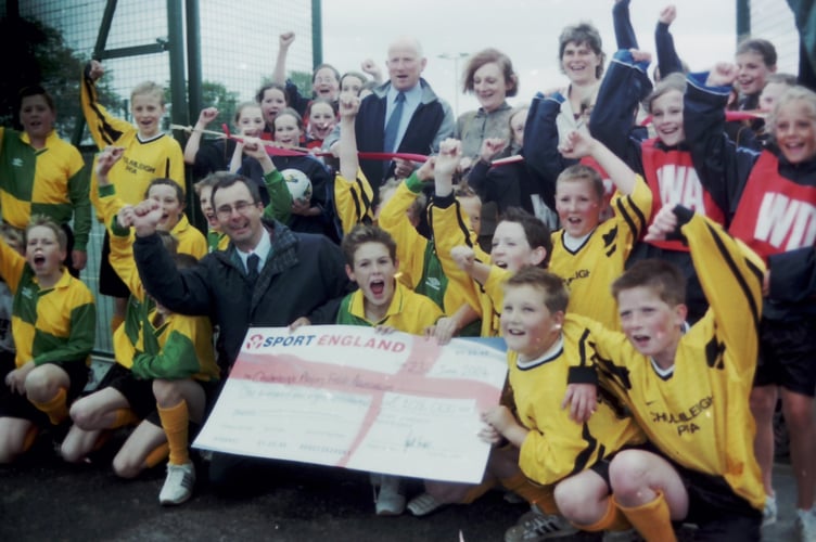Celebrations at the opening of Chulmleigh's multi use games area (MUGA) in June 2004. DSC01158