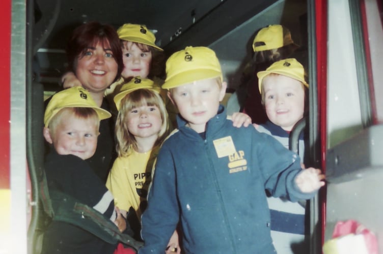 Pippins Pre-School enjoyed a visit to Crediton Fire Station, in Market Street in June 2004. DSC01051