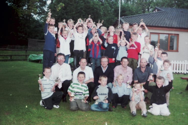 Crediton Saints Football Club presentation evening at Sandford Cricket Club in May 2004. DSC00742