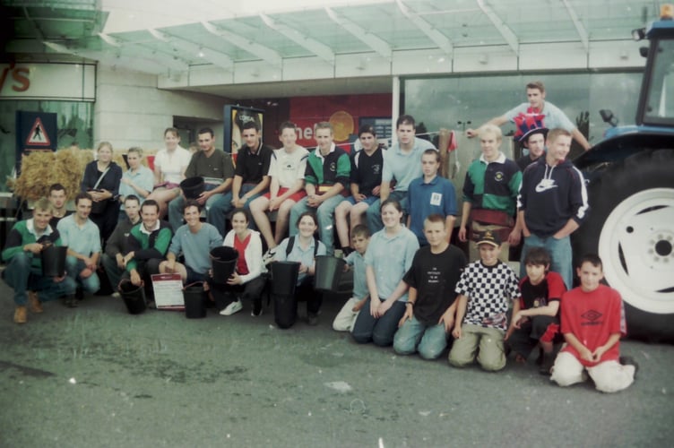 Cheriton and Tedburn YFC took part in a tractor pull in aid of BBC Radio Devon's Chestnut Appeal in June 2004. DSC01137