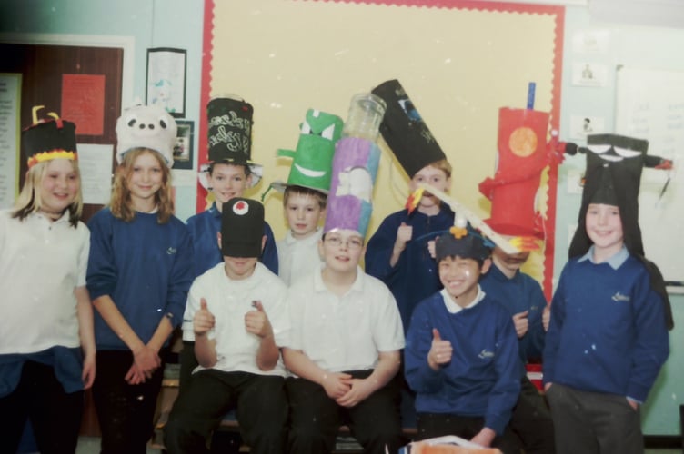 Pupils at Landscore School made Easter hats in April 2004. DSC00118