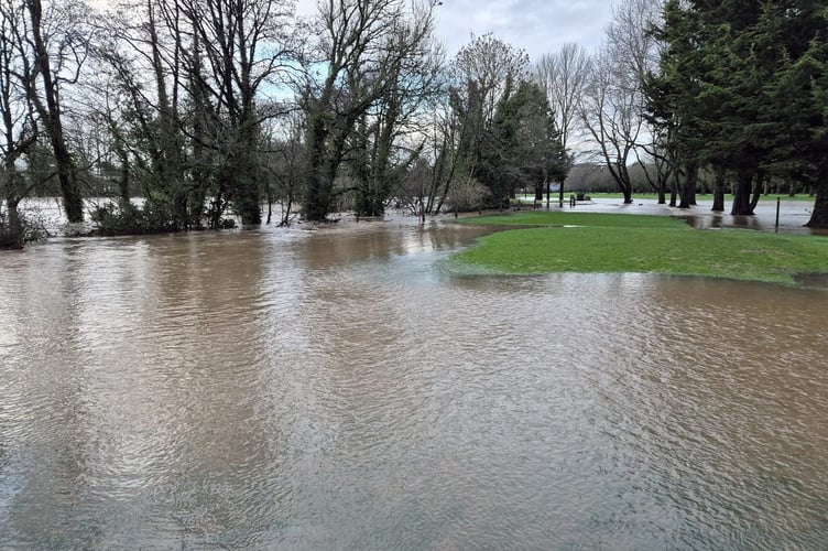 The 7th hole at Downes with a temporary water hazard!

