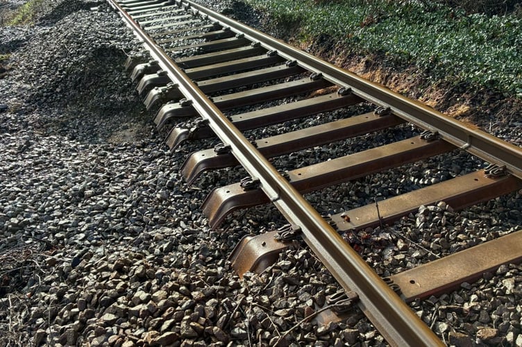 Floodwater removed the ballast from under the tracks