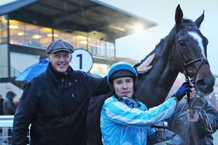 David Pipe (left) at Exeter Racecourse.
