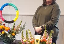 Okehampton florist demonstrates at Sampford Courtenay Flower Club