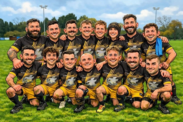 A digital caricature of North Tawton RFC players.