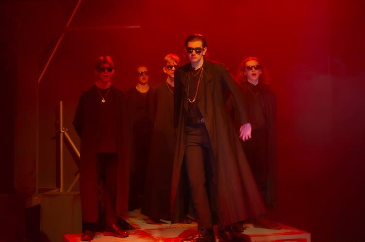 Reece Carter as Caiaphas with Members of Jesus Christ Superstar Cast.
