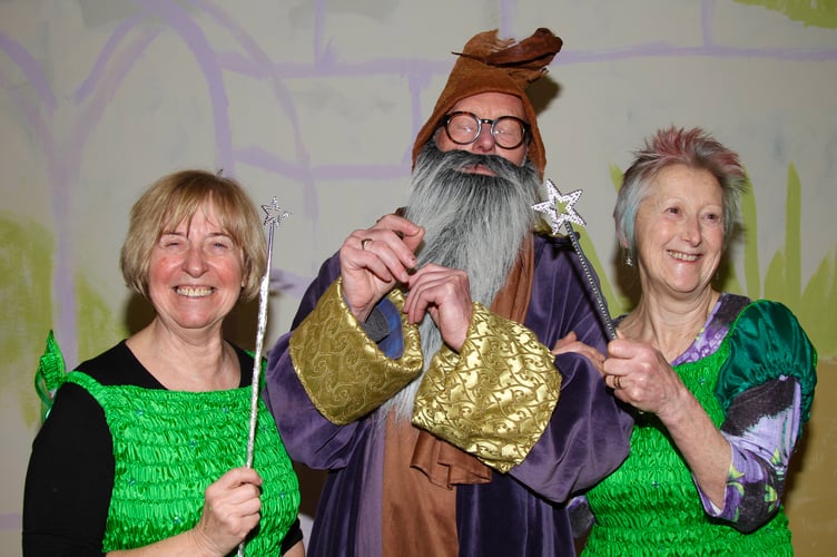 Sleeping Beauty cast members, Bridget Merrett (fairy), Tim Harris (wizzard) and Sandra Ragalsky (fairy).