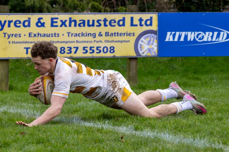 Charlie Cookson scored two tries for Crediton v Okehampton.