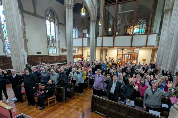 Members of the Good Afternoon Choirs enjoying the ‘Big Sing’ workshop at Exmouth.
