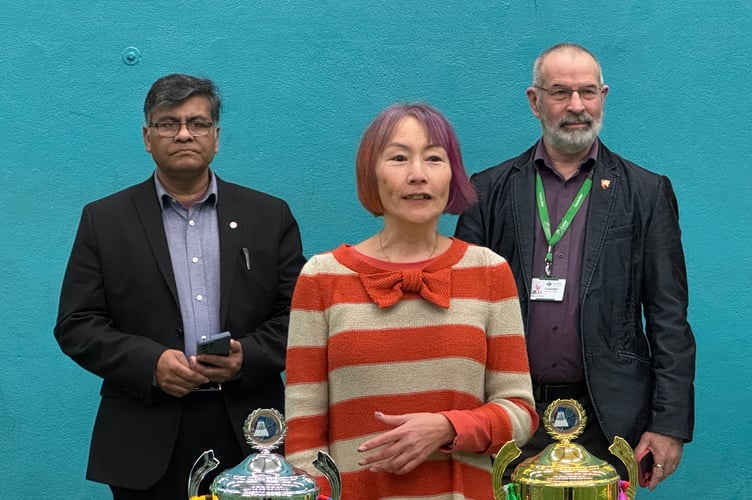 Cllr Marina talking at The United Smash Cup 2026.  AQ 4474
