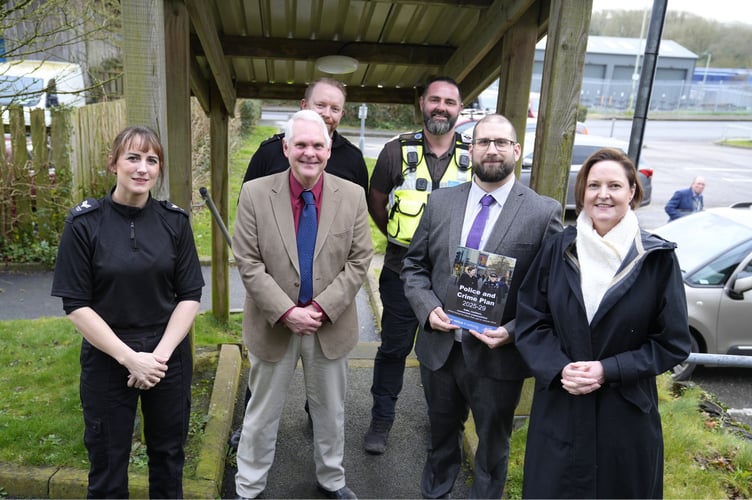 Alison Hernandez, right, with various council, police and other representatives