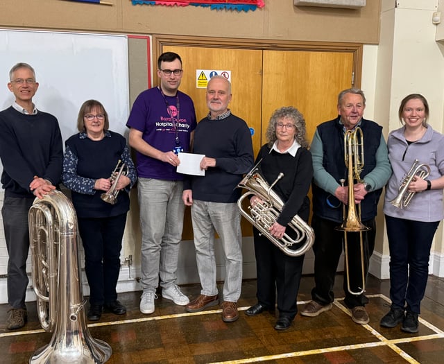 Crediton band concert proceeds donated to Hospitals Charity
