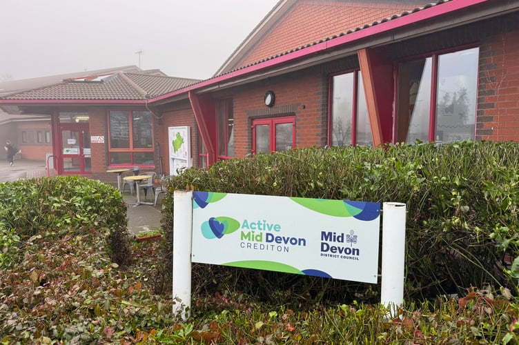 Active Mid Devon Crediton, formerly the Lords Meadow Leisure Centre.  AQ 2802
