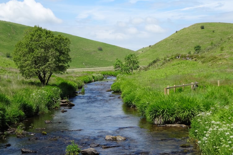                Cow Castle Iron Age hillfort overlooks the route north of Withypool, Exmoor.
                