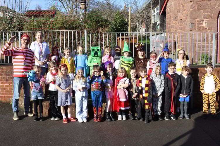 Year two pupils in their costumes